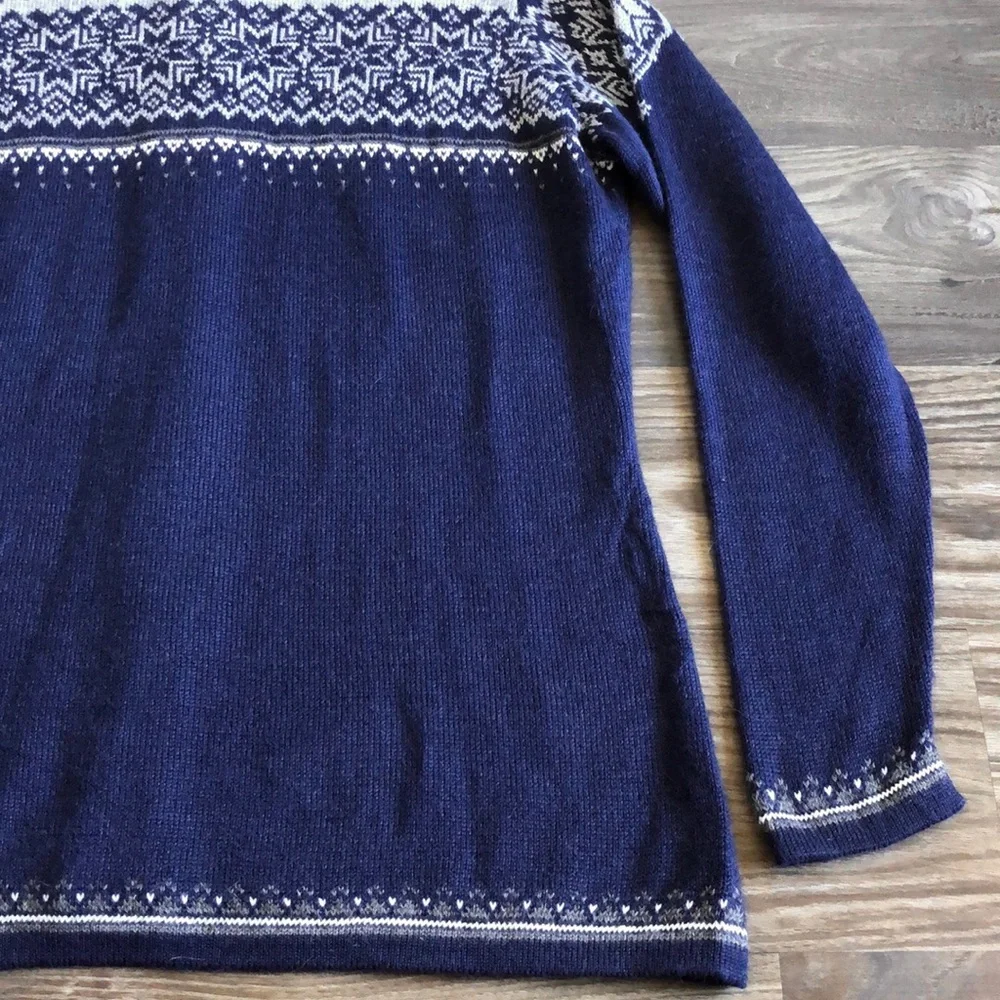 Alpaca Imports Zip Front Sweater Navy Blue XL Alpaca Wool - Picture 10 of 15